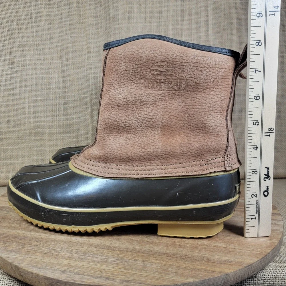 RedHead Thinsulate Duck Boots Brown Leather Rubber Women's Size 9 Insulated‎